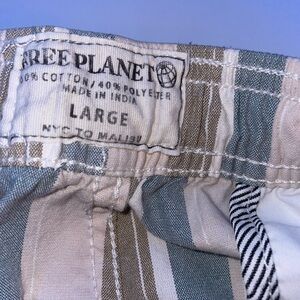 Free Planet Men's Athletic Shorts - Green and Tan